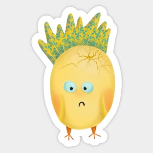 Embarrassed bird egg monster squinting Sticker